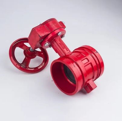OEM Port Size Ductile Iron Rubber Lined Grooved Butterfly Valve для системы пожаротушения