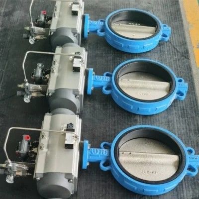Низкотемпературный ручной PN16 PN25 DN40-DN400 300LB Металлическая жесткая уплотнительная пневматическая вафельная летучая клапан