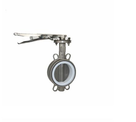 Промышленная структура диафрагмы EPDM PTFE Wafer Butterfly Valve с гибким железным рычагом