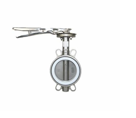 Промышленная структура диафрагмы EPDM PTFE Wafer Butterfly Valve с гибким железным рычагом