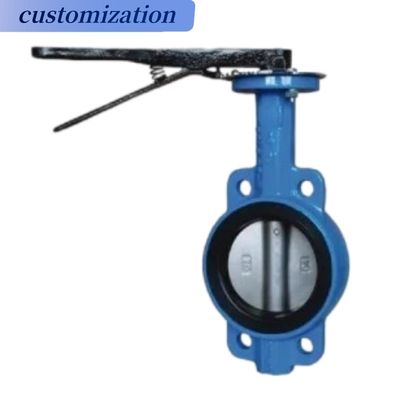 Промышленная структура диафрагмы EPDM PTFE Wafer Butterfly Valve с гибким железным рычагом