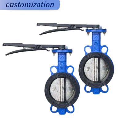 Универсальный ANSI 150lb DIN pn16 JIS 10K Wafer Type Алюминиевая ручка Wormgear Butterfly Valve