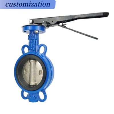 Универсальный ANSI 150lb DIN pn16 JIS 10K Wafer Type Алюминиевая ручка Wormgear Butterfly Valve