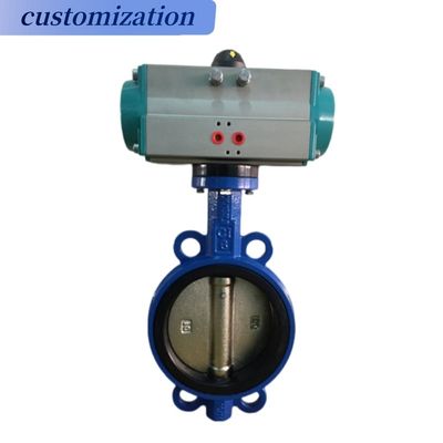 Универсальный ANSI 150lb DIN pn16 JIS 10K Wafer Type Алюминиевая ручка Wormgear Butterfly Valve