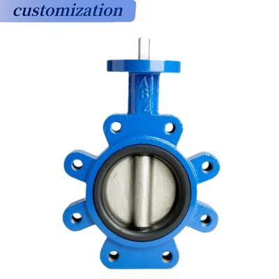 Газовые СМИ Двойной фланцевый клапан с летучей клапаной с сиденьем EPDM/NBR и рукояткой для прессы из чугуна
