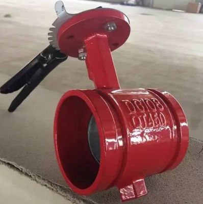 OEM Port Size Ductile Iron Rubber Lined Grooved Butterfly Valve для системы пожаротушения