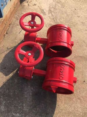 OEM Port Size Ductile Iron Rubber Lined Grooved Butterfly Valve для системы пожаротушения