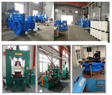 DN400 Крупный CI мягкое железо устойчивый сидящий клин клапан Pn16 ручное закрытие