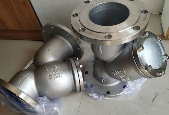Полный сертификат Нержавеющая сталь SS304 SS316 PN16 фланцевый Y-цельник для отводных клапанов