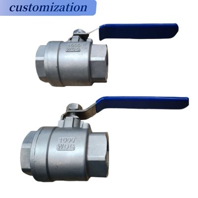 Нормальная температура SS304/SS316 Нержавеющая сталь с натяжкой 2PC двухкомпонентный шаровой клапан
