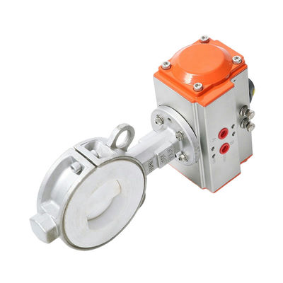 PTFE Actuator Нержавеющая сталь 304 Мягкий герметичный клапан бабочки для индивидуального размера порта