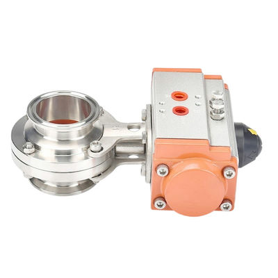 EPDM PTFE уплотнительный материал 2-дюймовый Tri Clamp Sanitary Butterfly Valve с пневматическим приводом
